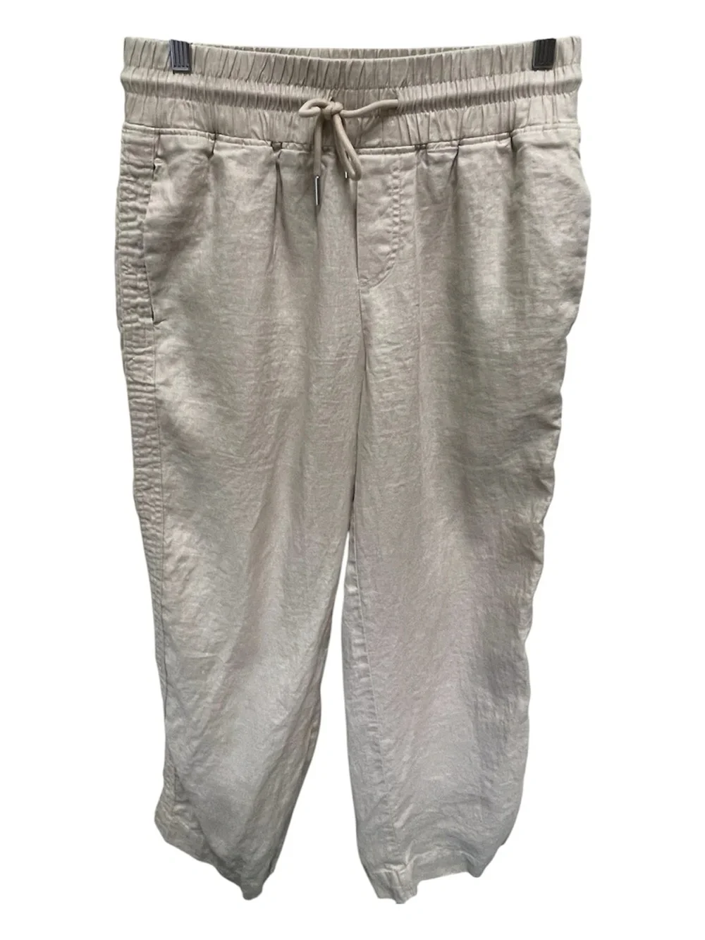 Quince Wide-Leg Linen Drawstring Pants in Natural Beige